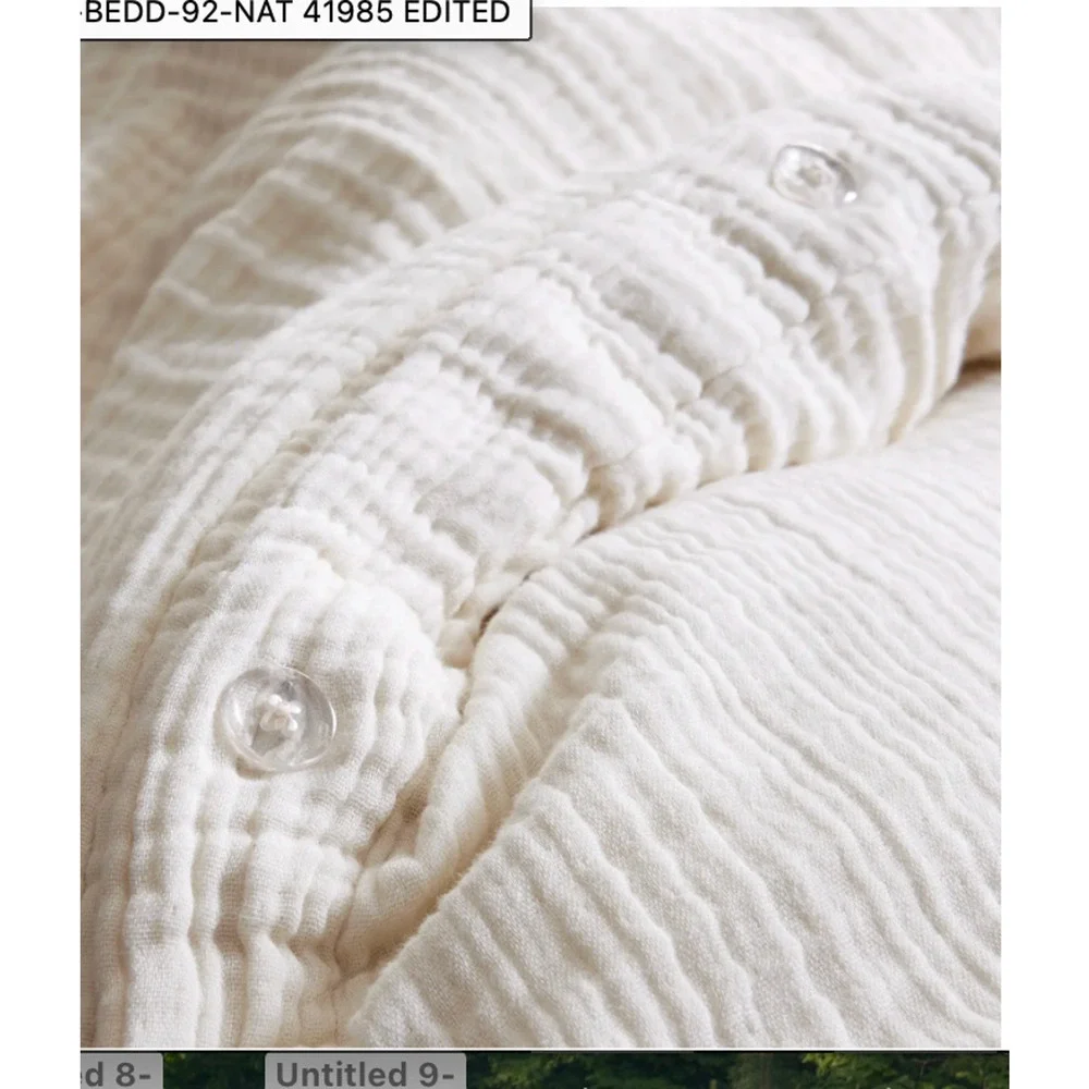 New! Quince Organic Airy Gauze Duvet Cover Set King/Cal King Ivory NWOT